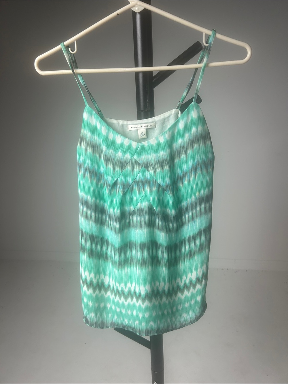 Ivanka Trump Teal Chevron-Print Cami Top